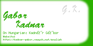 gabor kadnar business card